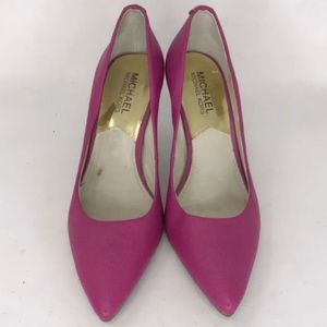 Michael Kors Womens Pink Leather Pump Stiletto Heels Pointed Toe Slip On Sz 6 M